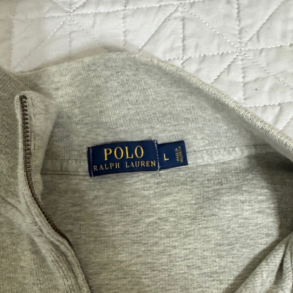 Polo Ralph Lauren Light Gray Zip-Up Sweater - Picture 3 of 3